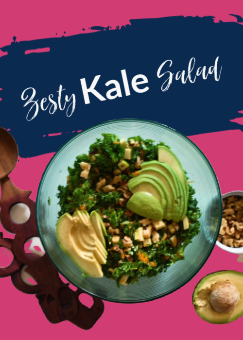 Zesty Kale Salad with Apples and Walnuts